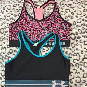 Under Armour Pink and Black Sports Bras for Active Wear
